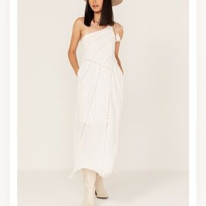 FREE PEOPLE BELLA ONE-SHOULDER MIDI DRESS in Ivory NWOT